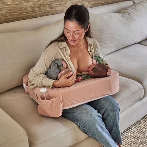 Image of My Brest Friend Twin Nursing Pillow, Enhanced Comfort - Soft Rose