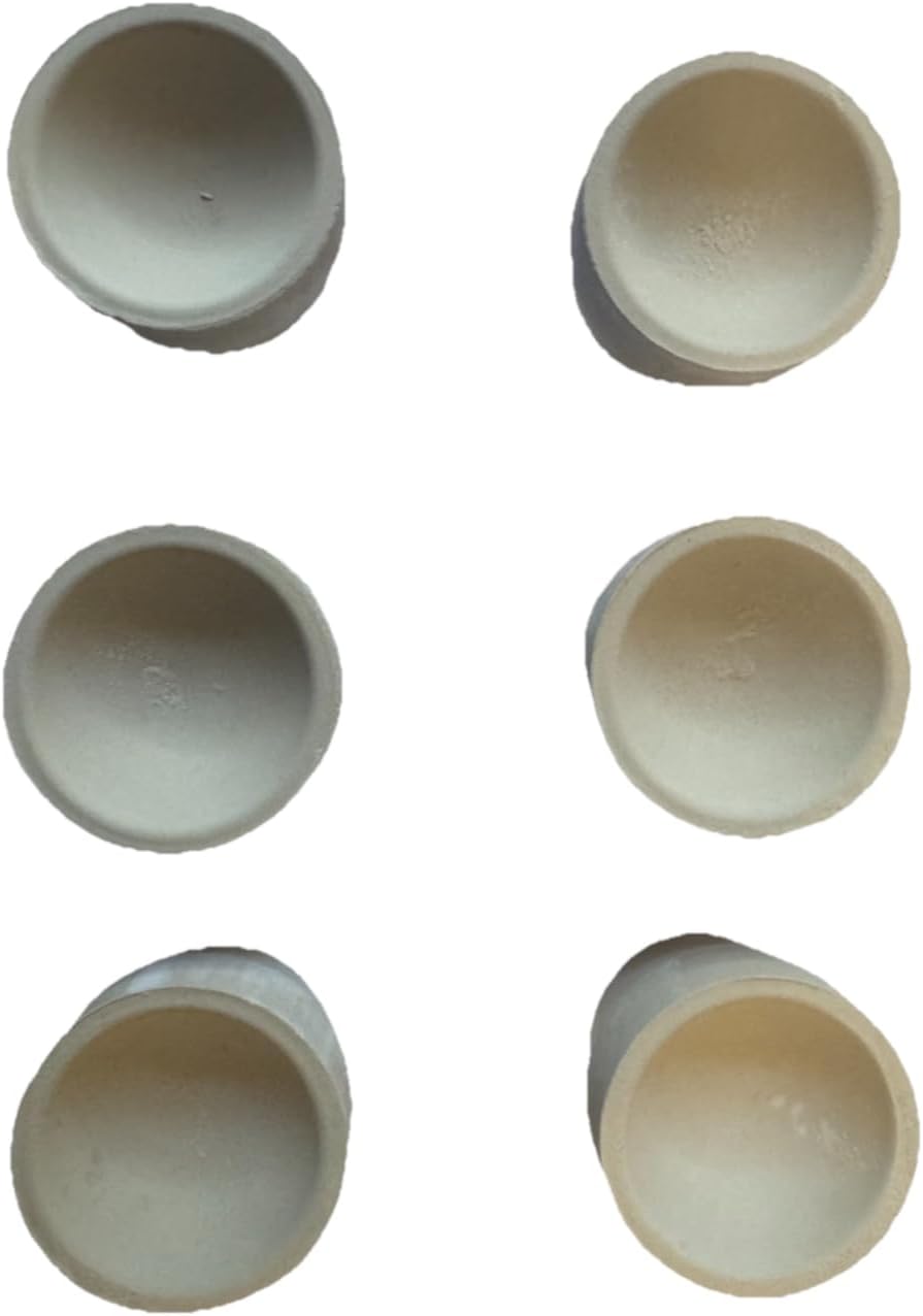 PRESIDENTGOLD #8 Magnesia Cupel, White, Professional Tapered Design for Gold and Silver Refining, 1-3/4 Inch, Metal Assaying Tool | Qty: 6