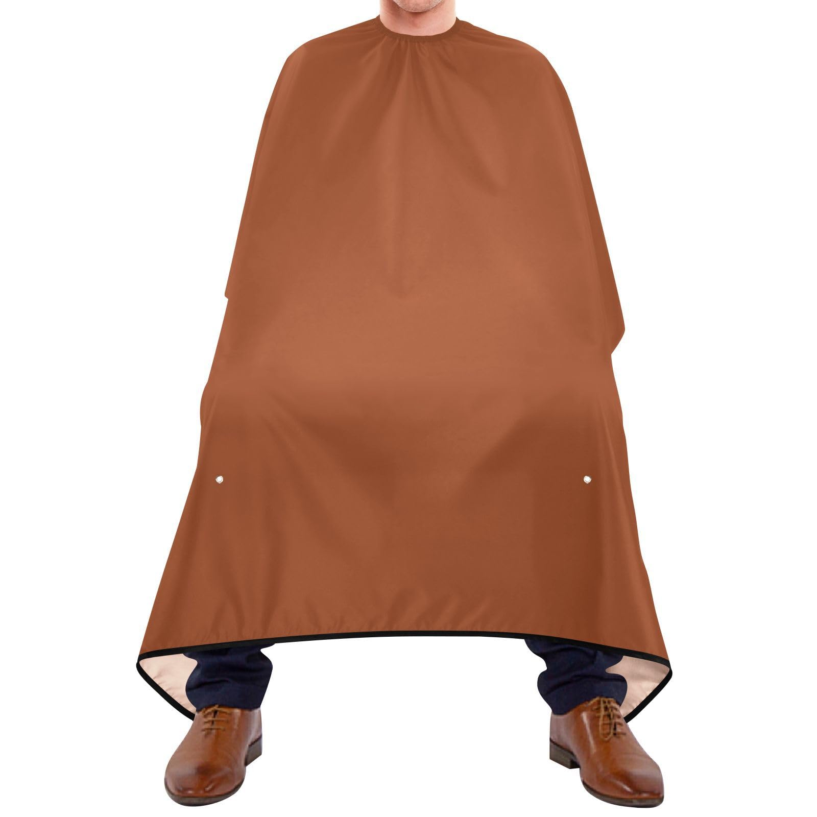 Kigai Brown Solid Color Men/Women Professional Hair Cutting Cape Styling Cape with Adjustable Snap Hair Salon Cape for Haircut Coloring Makeup Styling