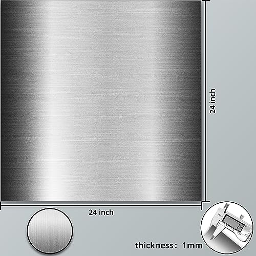 Image of Grey Silver Wood Veneer, Brushed Aluminum Laminate 24 inch x 24 inch Non Glued Flexible Durable PVC Wood Veneer Sheets Panels for DIY Table Cabinet Furniture Decorative