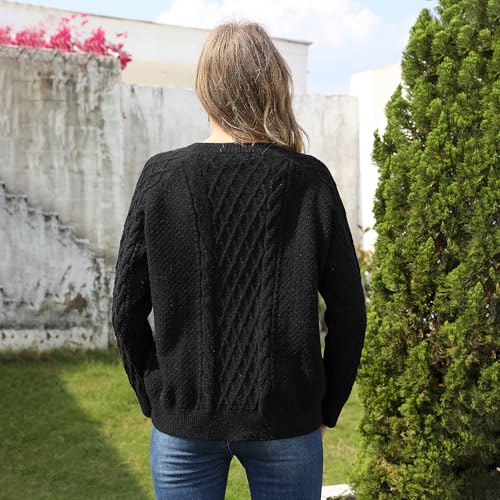 Pullover Sweater for Women's Elegant Crew Neck Long Sleeves Fall Winter Knit Sweater Outfits3