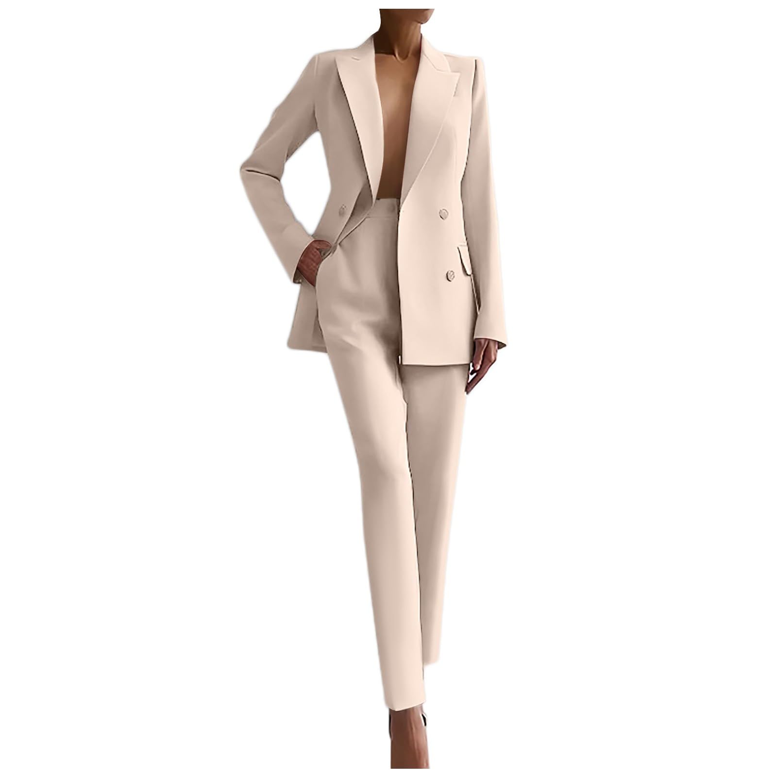 Tailleur Donna Eleganti Pantaloni E Giacca Da Cerimonia Curvy Completo Blazer A Maniche Lunghe Tuta Elastici In Vita Set Di Abiti In Tinta Unita Pantalone Giacche Due Pezzi Elegante Suit 2024 Offerte