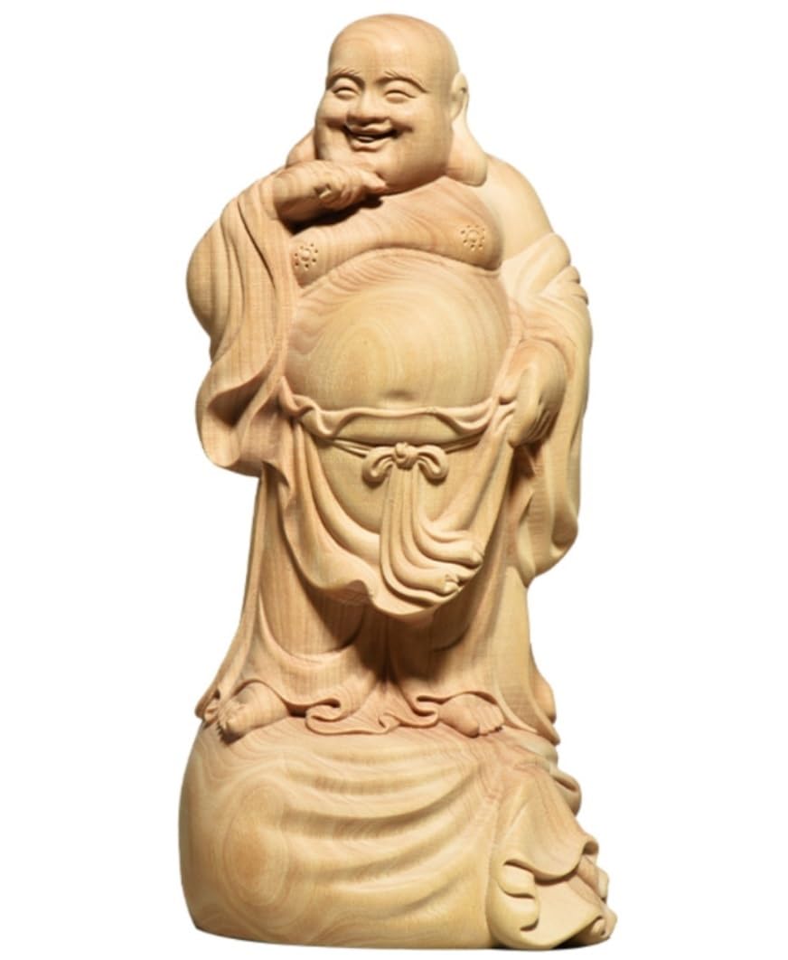 GAOJUNAN Buddha Statue,Zen Altars, 4.72 Inch Wood Buddha Statues For Home Decor Small Decoration Statue Indoor Desk Shelf Decoration