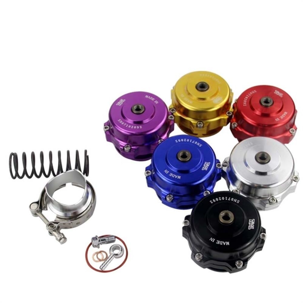 VáLvulas De Escape Válvula de descarga de banda en V universal de 50 mm Tipo BOV Q con soldadura en brida de aluminio 35 PSI Valvula De Descarga(Gold)