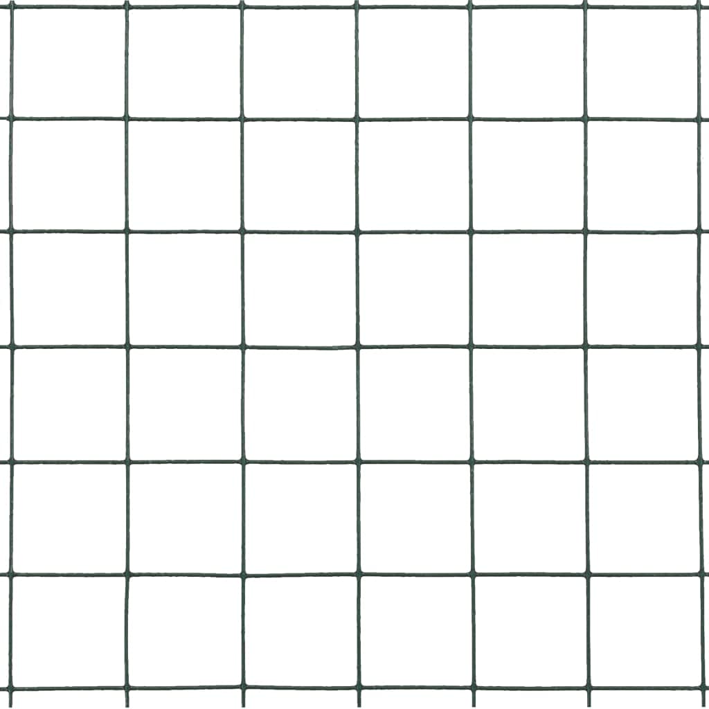 LAPOOH Recinzione in Rete per Pollaio in Acciaio e PVC 25x1,5 m Verde,Recinzione in Rete per Pollaio,Recinzioni per Pollaio,Rete per Pollame -143634