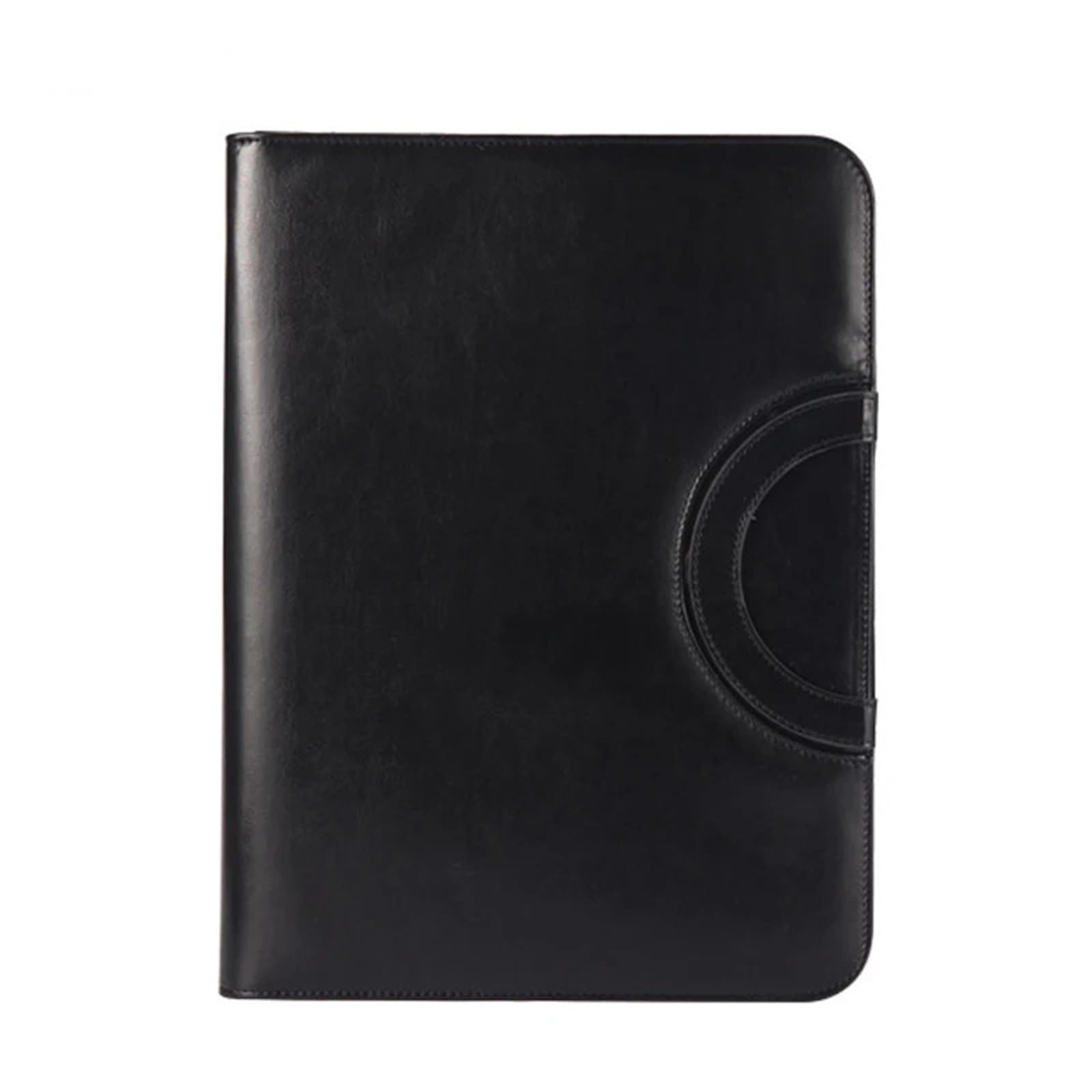 Carpeta De Documentos De Cuero Carpeta multifuncional A4 for conferencias, organizador de papelería empresarial, bolsa for documentos, carpetas archivos cuero for contratos, suministros oficina(Black)