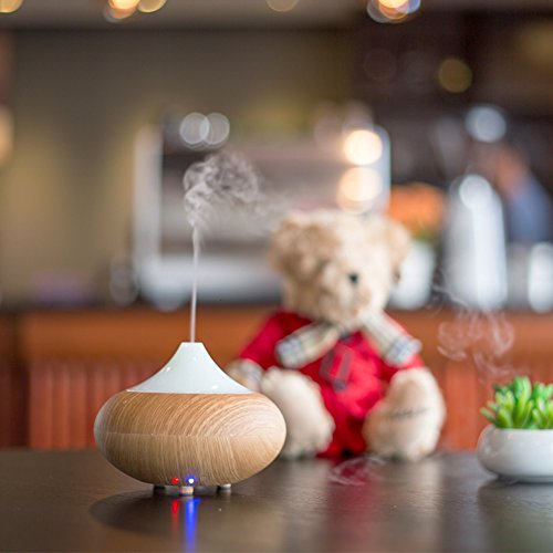 AGPtek® Bois Series 160ML Air Aromatherapy Essential Oil Diffuser Ultrasonic Ion Air Humidifier, Shallow Wood Grain Style-Pumpkin Shape