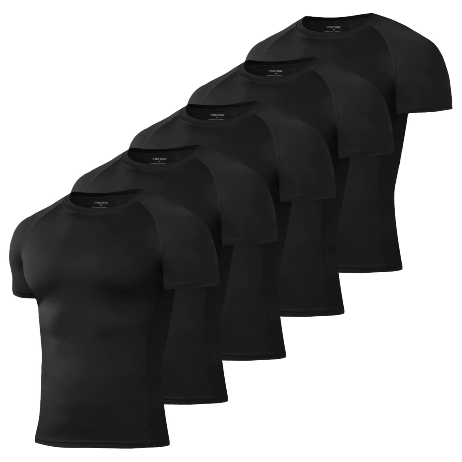 Niksa Men's Compression Shirts, Compression Shirts for Men Short Sleeve Athletic, Quick Dry Workout T Shirts Base Undershirt