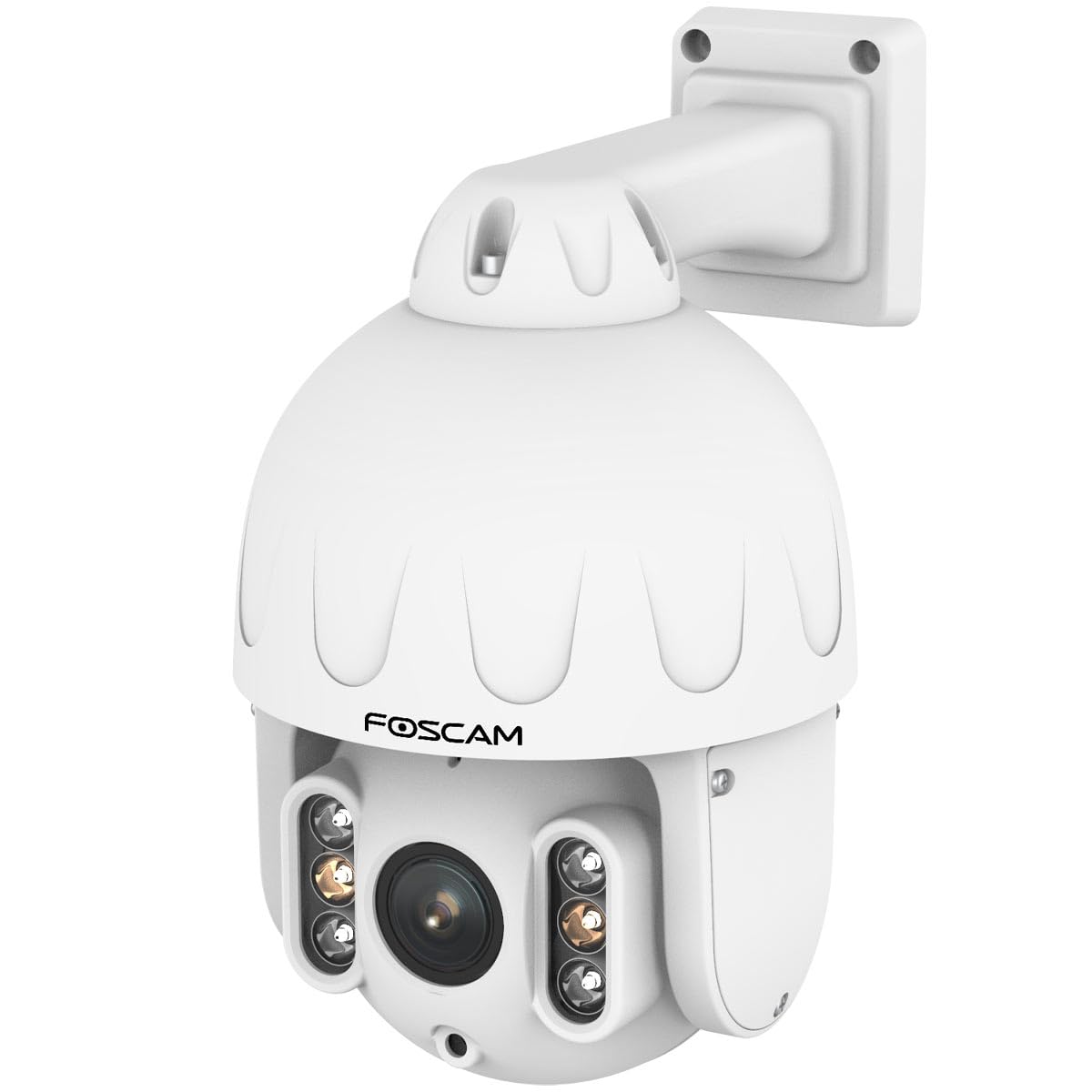Foscam SD8EP 8MP PoE PTZ Dome - Telecamera di sorveglianza con zoom ottico 4x, qualità video UHD HDR, per interni ed esterni, rilevamento intelligente di persone e veicoli