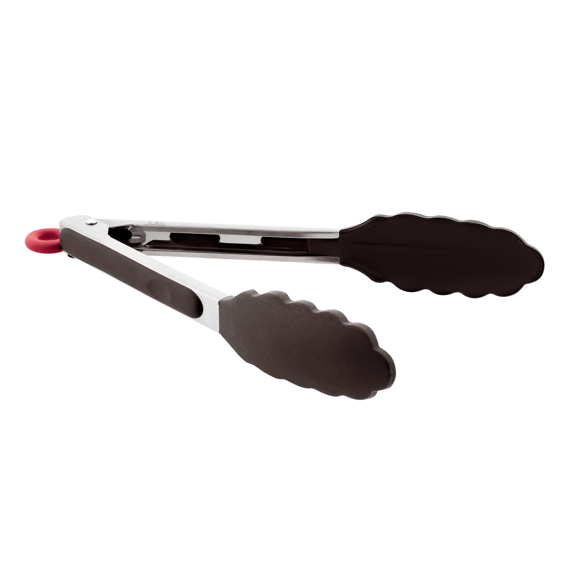 Jata Negro Ac35 - Pinza Cocina Silicona, Mango Ergonómico Silicona, Antideslizante, Apto Lavavajillas, Resistencia 240°,