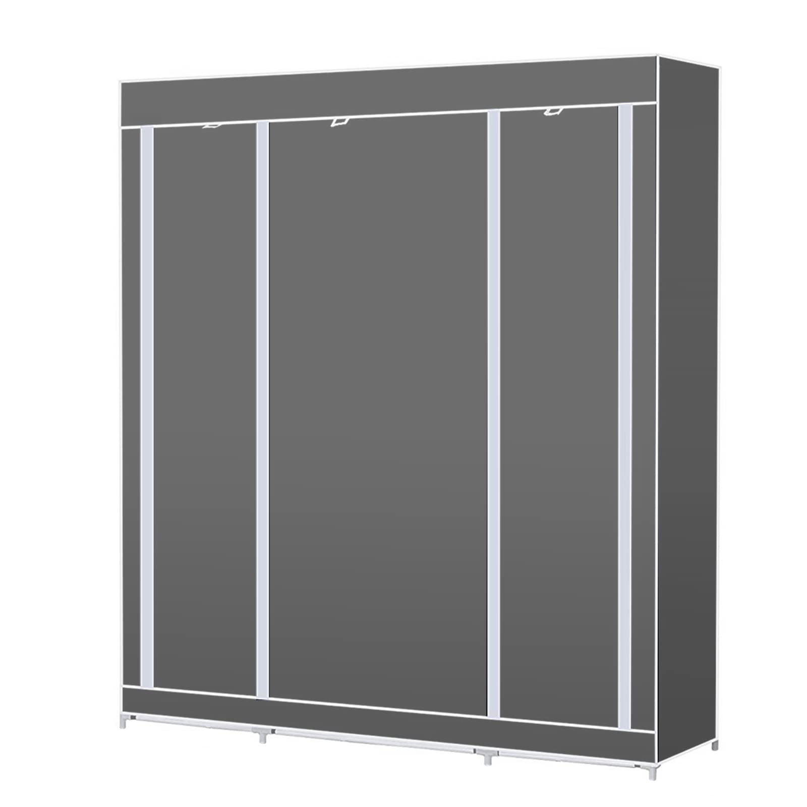 RELOVE Armadietto portaoggetti pieghevole – guardaroba in tessuto non tessuto con chiusura a cerniera – armadio da campeggio (105 x 45 x 170 cm