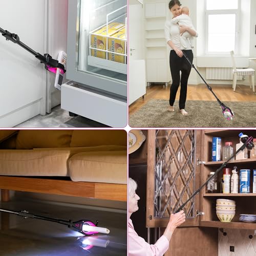 2 Pack 32'' Long Grabber Tool, Grabbers for Elderly Grab It Reaching Tool with Light, Grabber Reacher Tool Heavy Duty with Rotating Jaw & Magnets(Black Rose) - Image 6