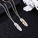 Yalice Boho Feather Pendant Necklace Chain Long Leaf Necklaces Jewelry Y Necklace for Women (Gold)