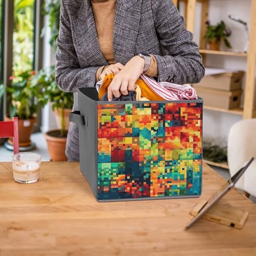 Boîte de rangement pliable pour vêtements pixel art gain de place - 8
