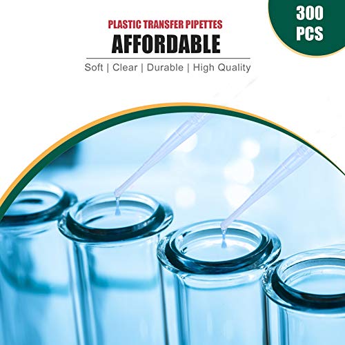 Image of moveland 3ml Disposable Plastic Transfer Pipettes, Calibrated Dropper Suitable for Science Laboratory, DIY Art (300) (Pack of 2)