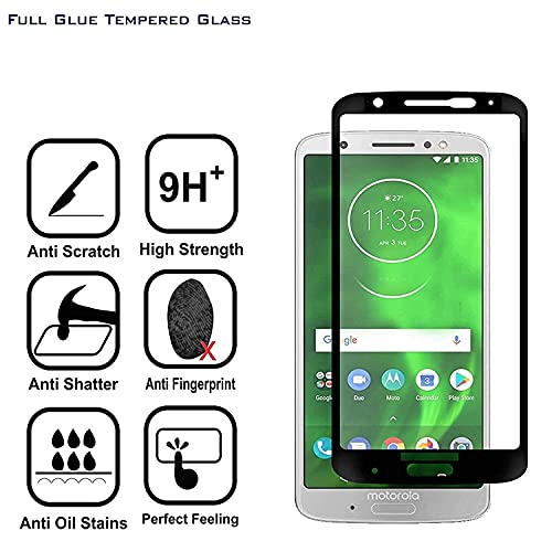 Image of NISHTECH Tempered Glass Screen Protector Compatible for Moto G6 Plus (5.9 Inch) with Edge to Edge coverage and Easy Installation kit