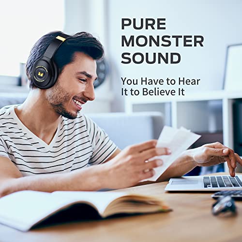 Monster Persona Noise Cancelling Headphones Wireless, Bluetooth Headphones Over Ear, Wireless Headphones Hi-Fi Audio Deep Bass,Quick Charge 30H Playtime, Memory Foam Ear Cups, For Travel, Home Office #TOP3