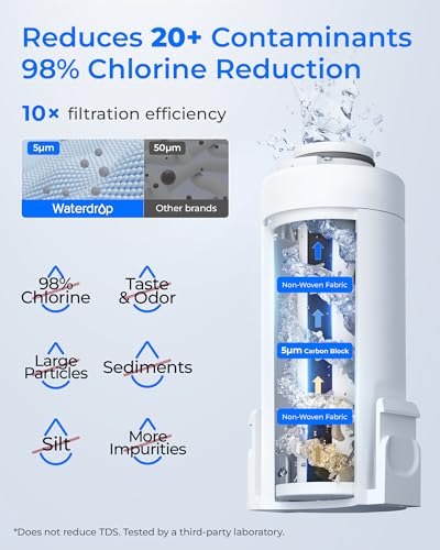 Image of Waterdrop ED61W Rechargeable Water Filter Dispenser, 15-Cup, White | 200-Gallon Water Pitcher, Instant Countertop System, 10X Filtration Efficiency, Reduces 98% Chlorine and 20+ Contaminants