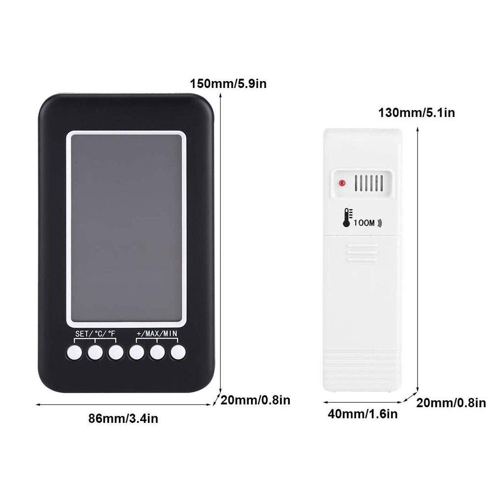 PNAWLLCF-65 zegar miernik temperatury, cyfrowy cyfrowy termometr zewnętrzny LCD termometr elektroniczny i higrometr