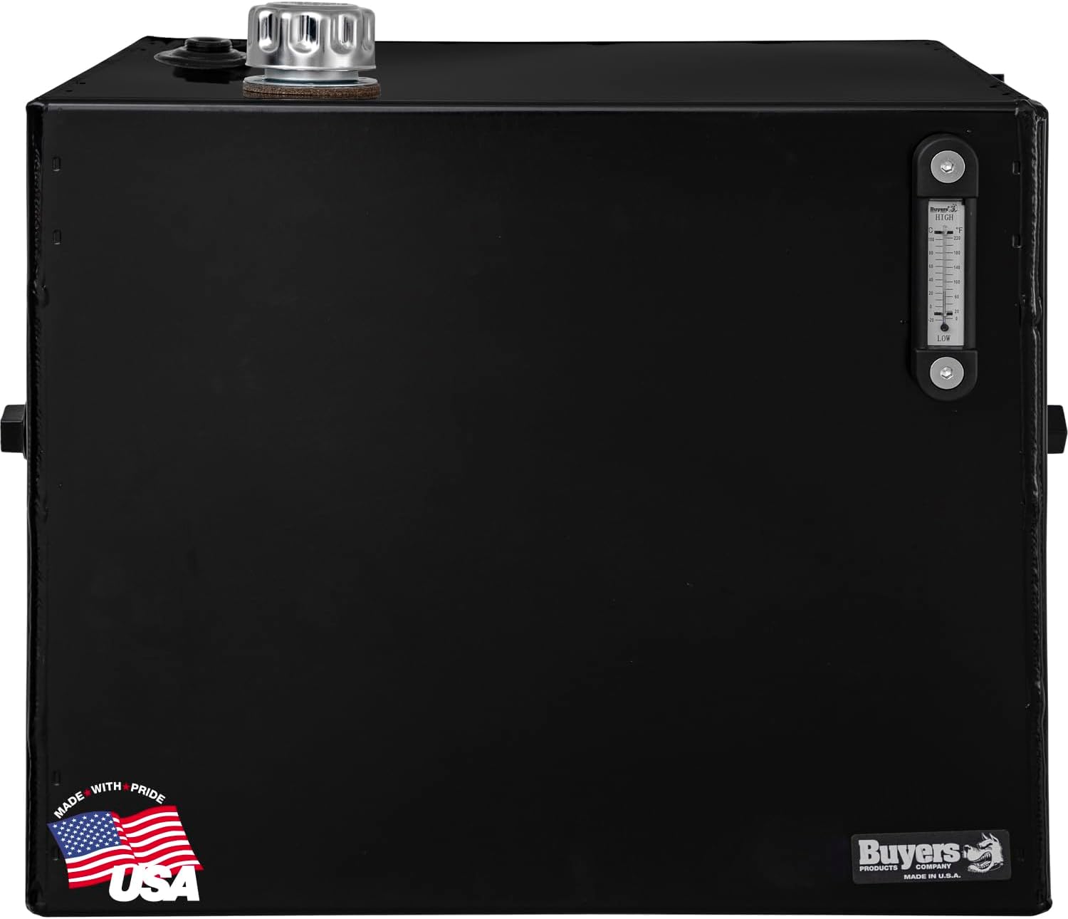 Buyers Products SMR30S Side Mount Steel Hydraulic Reservoir, 30 Gallon, Powder Coated HRPO Steel, Internally Baffled, Welded Rear Brackets, 2 in. NPT Suction/Return, 1-1/4 in. NPT Return Port