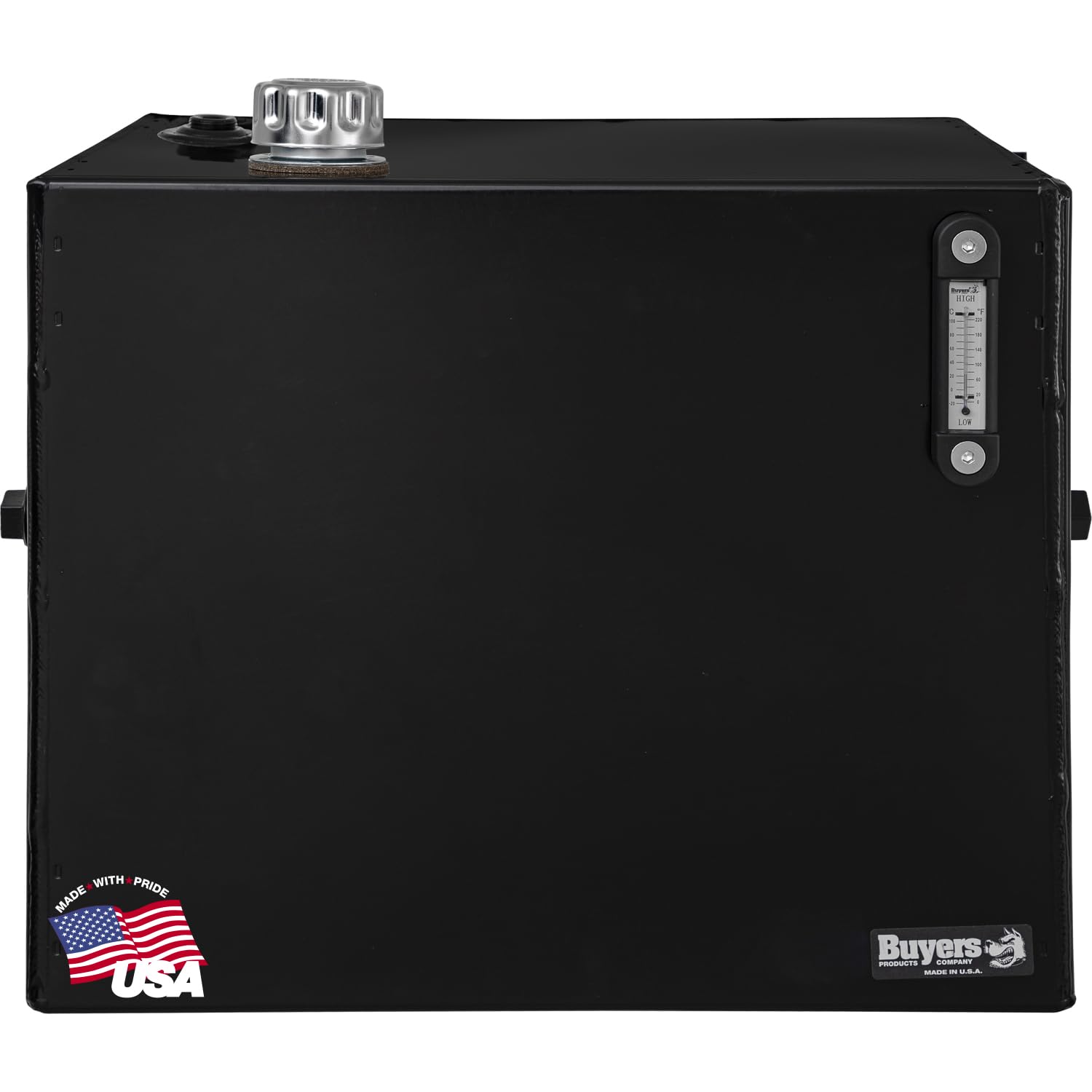 Buyers Products SMR30S Side Mount Steel Hydraulic Reservoir, 30 Gallon, Powder Coated HRPO Steel, Internally Baffled, Welded Rear Brackets, 2 in. NPT Suction/Return, 1-1/4 in. NPT Return Port