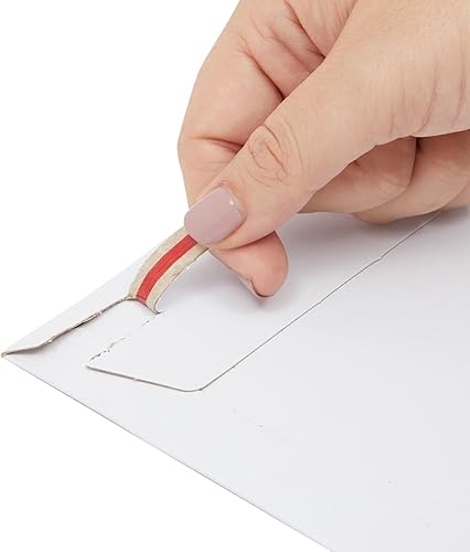 Miniatura 5 de Paquete de 25 sobres rígidos Stay Flat de 9 x 12 pulgadas con sello autoadhesivo, sobres de cartón blanco resistentes de 450 GSM para envío de