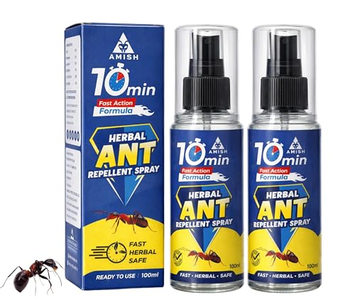 Image of Amish Herbal Ant Spray 100ml Pack Of 2 |10Minutes Result Guaranty|Removes Entire Ant colony|Powerful 100% Organic No Chemical Ant Repellent Spray for Home Kitchen Office Garden Long Lasting Protection Instant Action