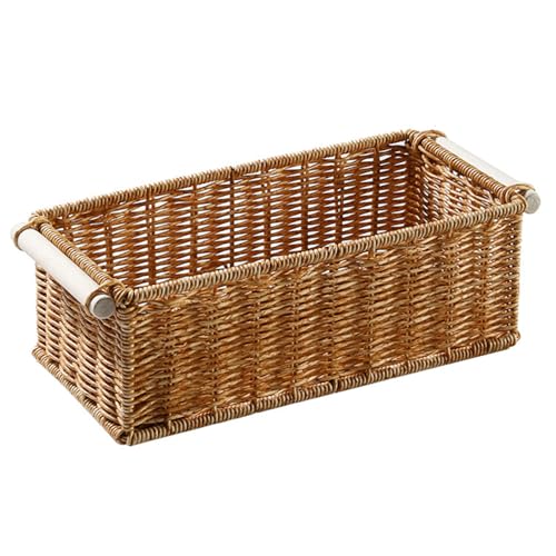 Cesta de imitación de ratán rectangular de 12x6x4 pulgadas para almacenar alimentos 2