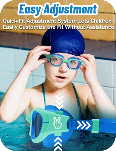 Image of Vvinca Kids Swim Goggles, Swimming Goggles for Kids 3-14 Anti-Fog UV Protection No Leak Pool Glasses for Boys Girls