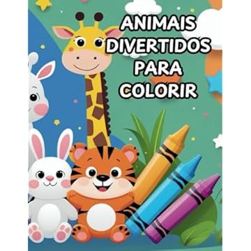 Capa do livro ANIMAIS DIVERTIDOS PARA COLORIR (Portuguese Edition)