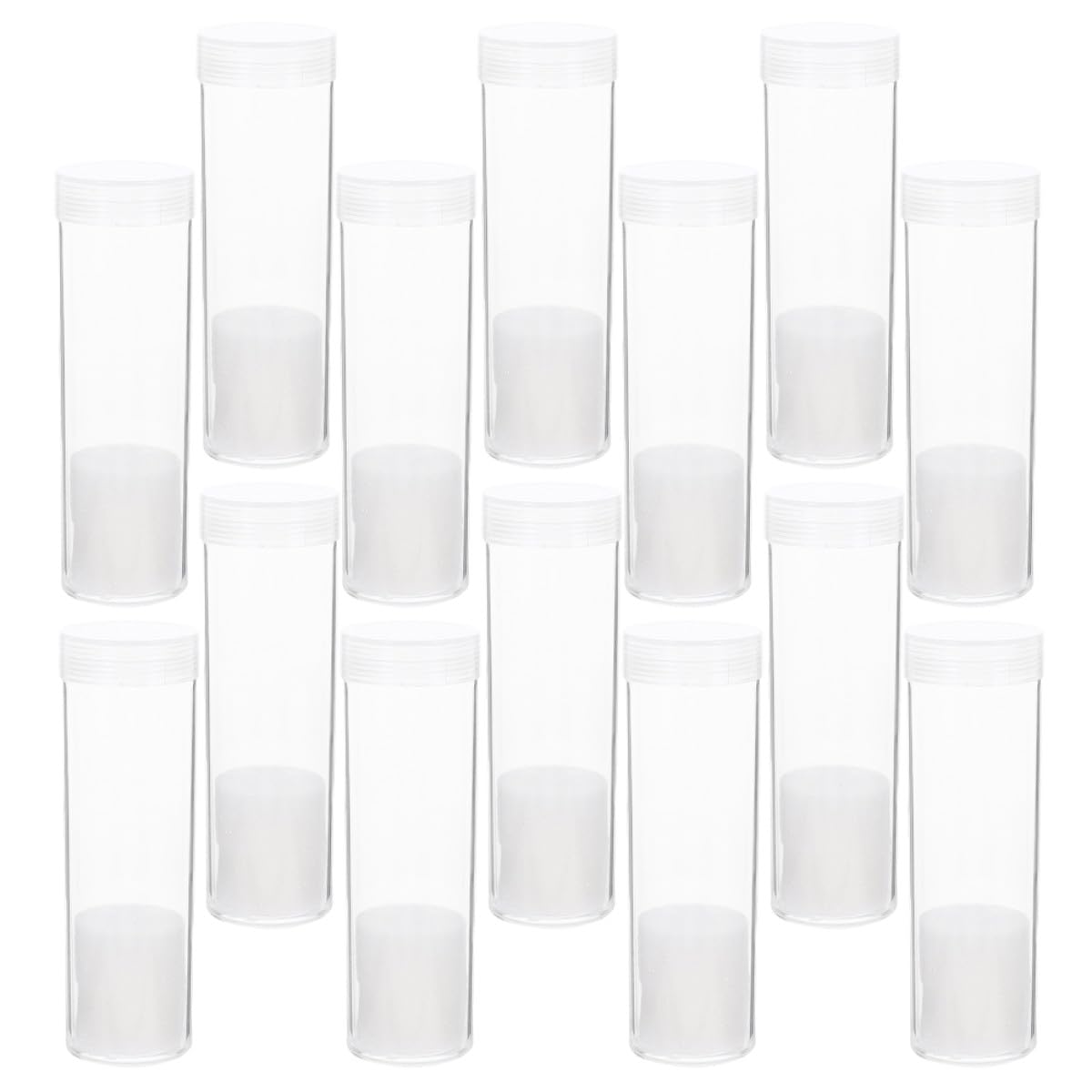 20pezzi Tubo Porta Monete Trasparente Fodera in Schiuma Contenitore per Monete da Tubo di Raccolta in Plastica per Quarti di Dollaro