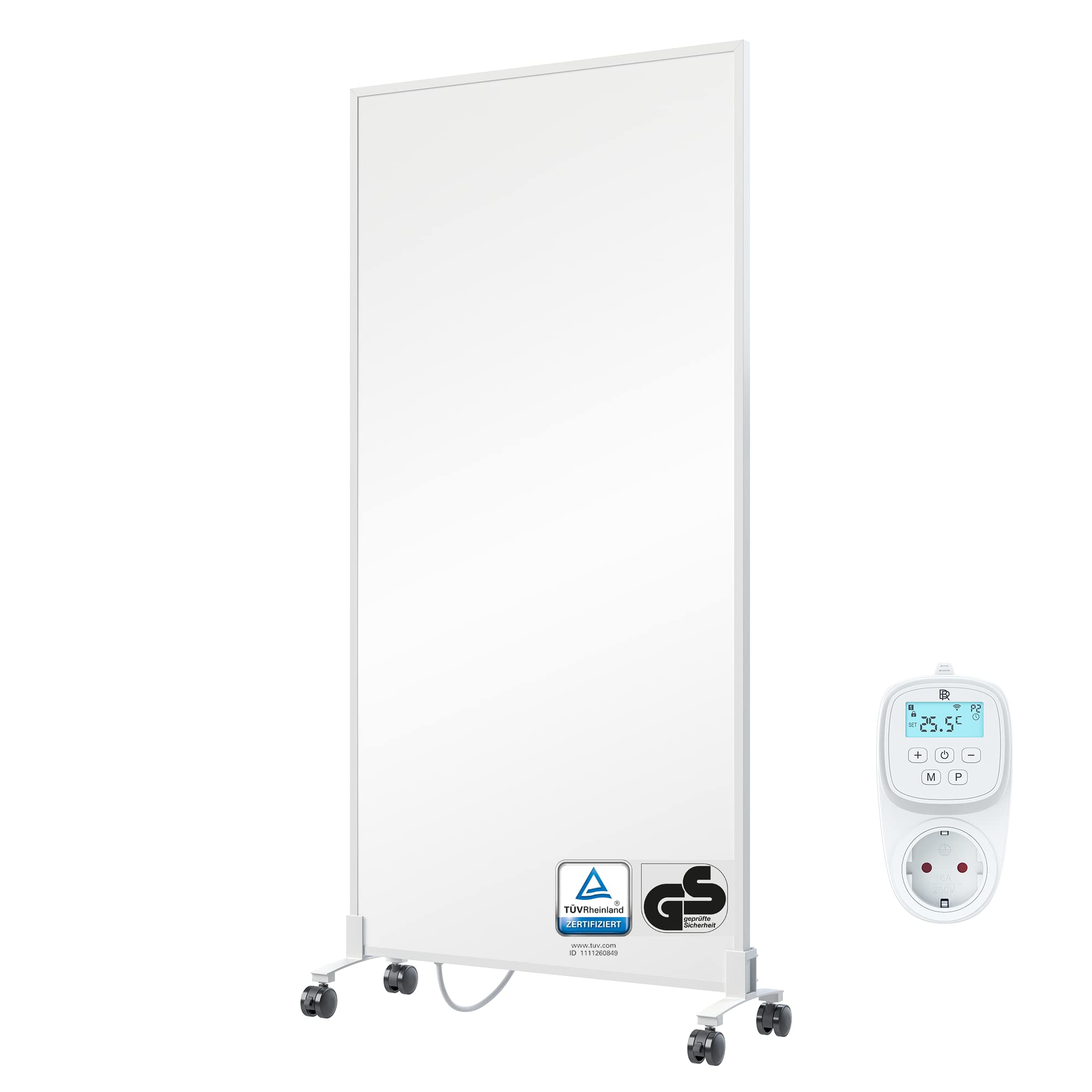 BR Bringer Infrarotheizung Standgerät – 1200 W, CarbonCrystal, WLAN/App, 5 Jahre Garantie, TÜV, weiß