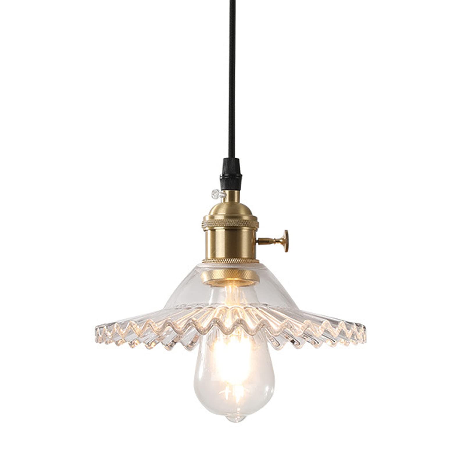 Luz colgante con base E27 y acabado industrial en cristal de alta transparencia