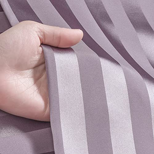 Image of Lonxu Pajamas Set Mens Silk Satin Pajamas Long Sleeve Loungewear Two-Piece Sleepwear Button-Down Pj Set S-XXXXL