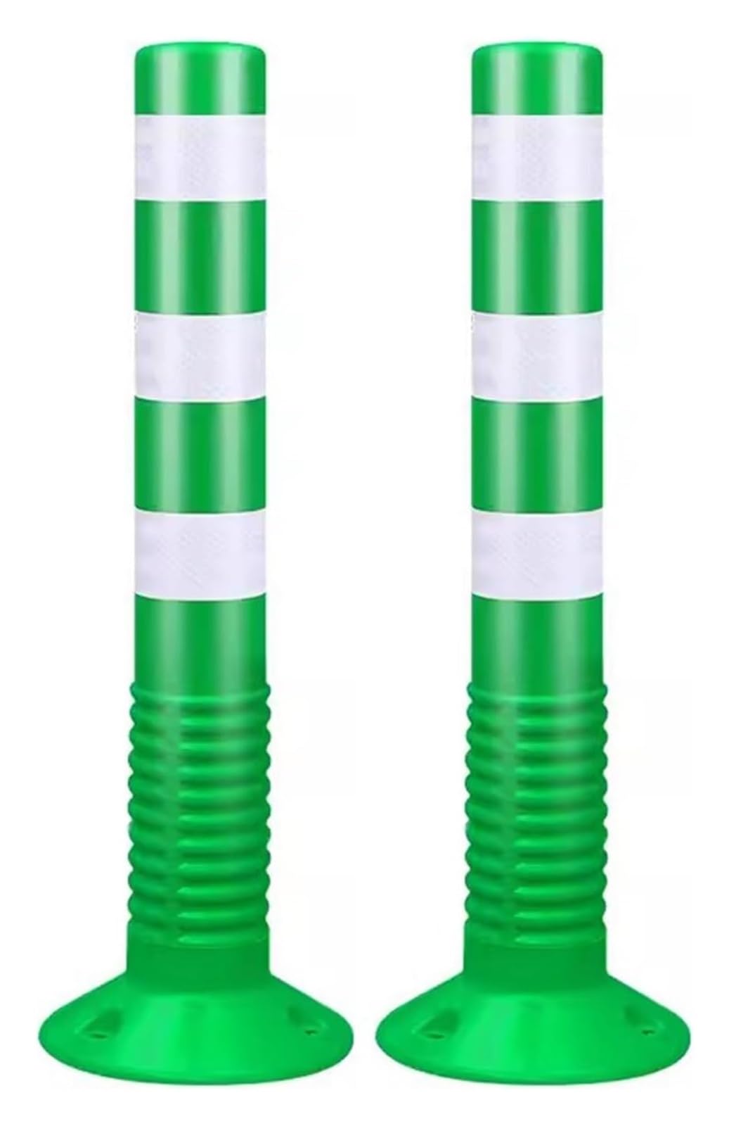 HCZKIUJY Traffic Delineator Post,Safety Warning Column, Parking Cones Traffic Delineator Safety Post for Parks/Garden Pathways/Streets Commercial Flexible Caution Bollard (Green 2 Pack)