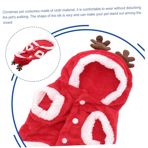 Disfraz de Navidad para perros con bufanda y abrigo de franela miniatura 3