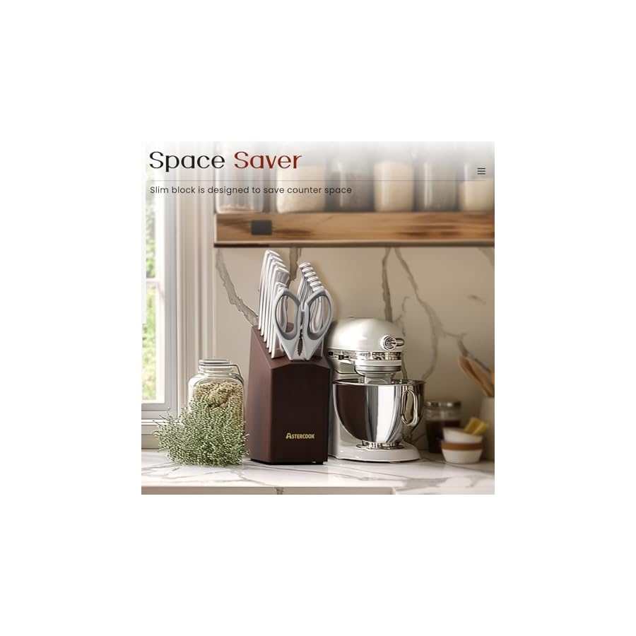 Knife-Set-Astercook-15-Pcs-Knife-Sets-for-Kitchen-with-Block-Dishwasher-Safe-Kitchen-Knife-Set-with-Built-in-Sharpener-German-Stainless-Steel-Knife-Block-Set Knife Set, Astercook 15 Pcs Knife Sets for Kitchen with Block, Dishwasher Safe Kitchen Knife Set with Built-in Sharpener, German Stainless Steel Knife Block Set