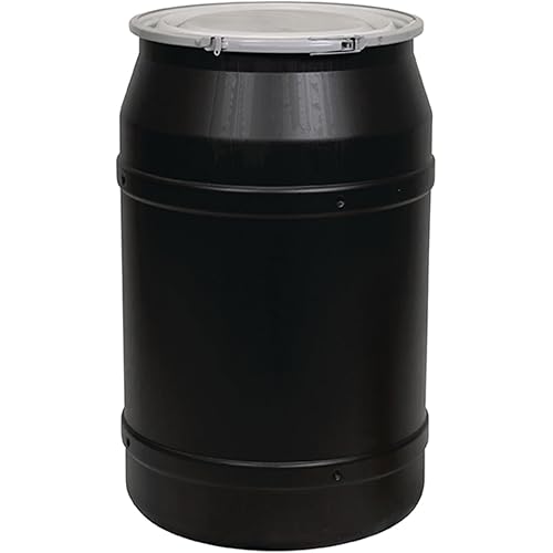 Eagle Plastic Drum, 55 Gallon Drum, DOT Compliant, Made in USA, Black
