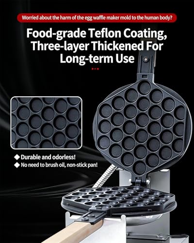 Gaufrier à bulles commercial 1400W antiadhésif performant - 5