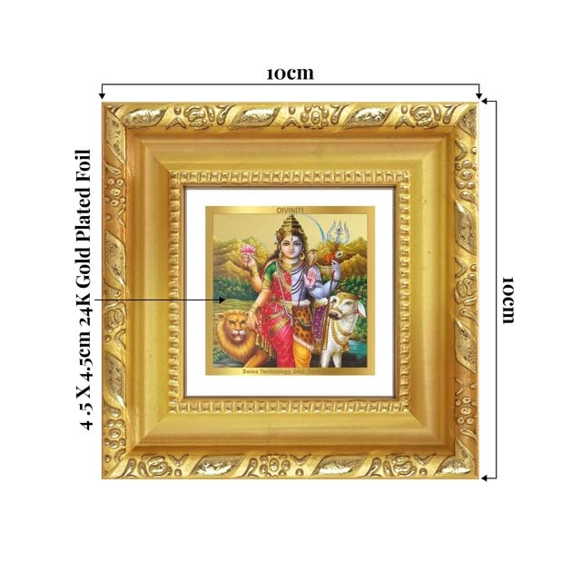 Image of DIVINITI Ardhnarishwara 24K Gold Plated Foil Tabletop Photo Frame for Home Decor, Puja Room, Luxury Gifting | DG Frame 103 S1A (10x10 CM)
