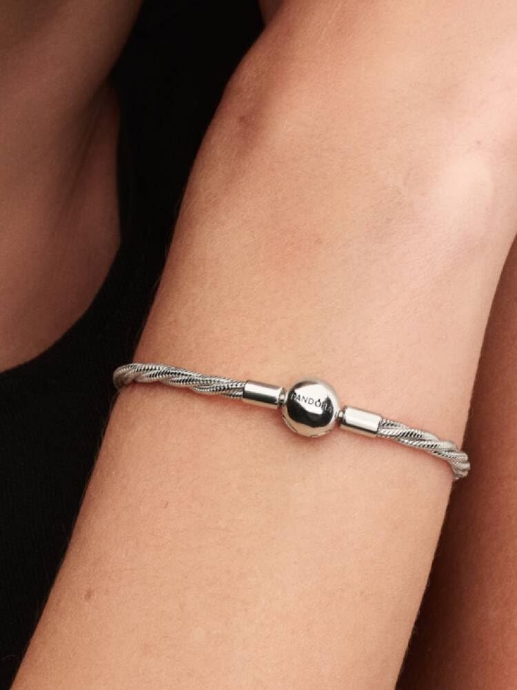 PandoraDamski Bransoletka Srebro próby 925 593757C00-20 20 cm | Bransoletka ze srebra wysokiej próby, kompatybilna z PANDORA Moments, biżuteria dla kobiet z pudełkiem prezentowym