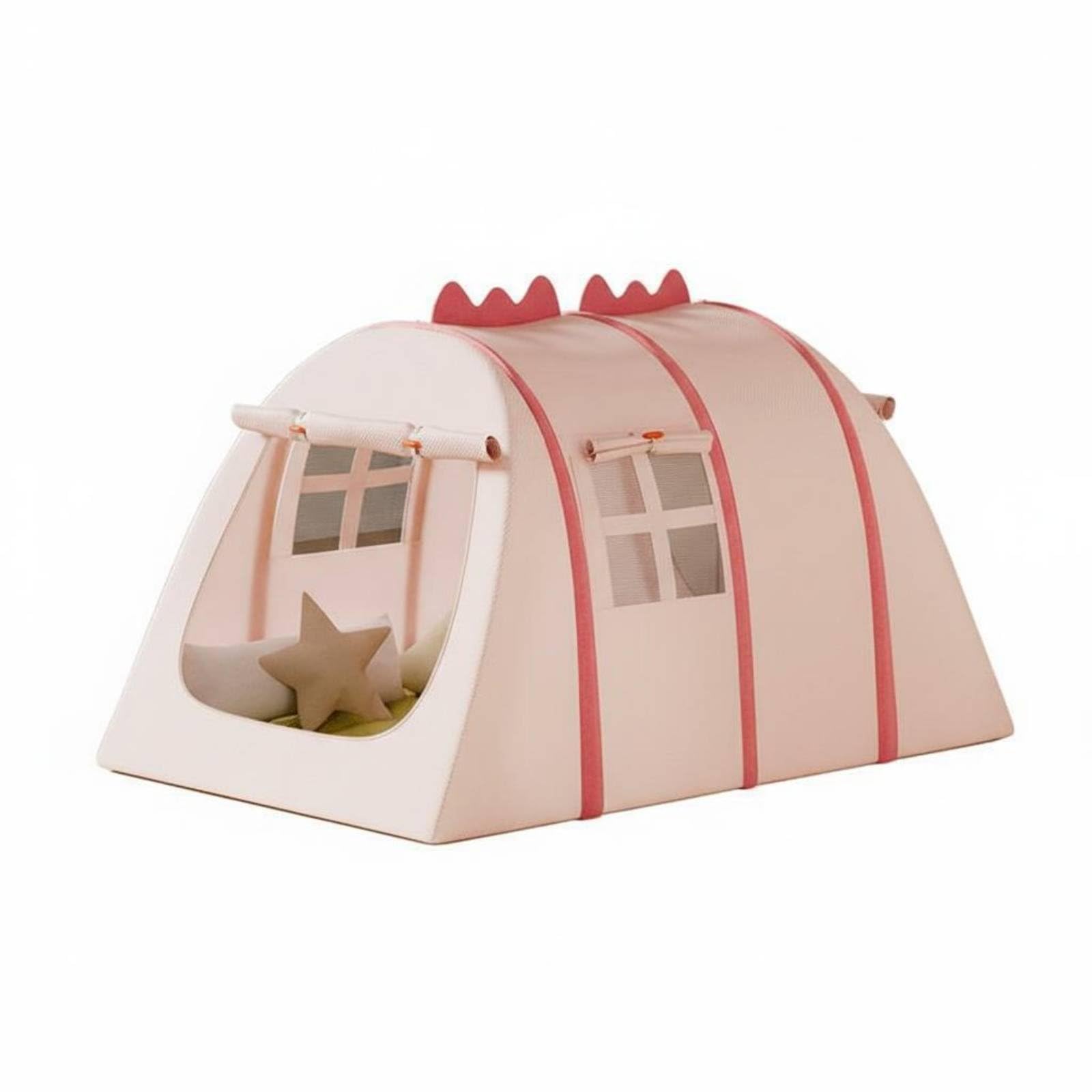 Tenda Gioco Bambini Dinosaurio Casetta Giocattolo Oxford Apertura Automatica Facile Trasporto Adatta a Soggiorno Parco Viaggio, Rosa, S C