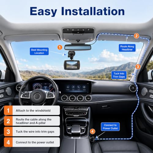 2.4-inch 1080p High-Definition Dash cam for Cars with Super Night Vision, 24-Hour Video Recording, 120° Large Wide-Angle, G-Sensor Parking Monitoring Loop Video Motion Detection - image 6