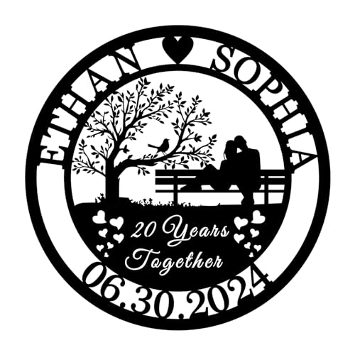 Personalized Anniversary Metal Signs, 5th/10th/20th/30th/50th/60th/70th Anniversary Wedding Anniversary Gifts, Customized Name Metal Signs, Metal Art, Anniversary Gifts, Wedding Gifts for Men, Women