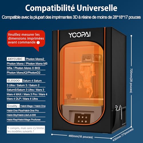Couvercle pour imprimante 3D YOOPAI isolation bruit atelier et bureau
