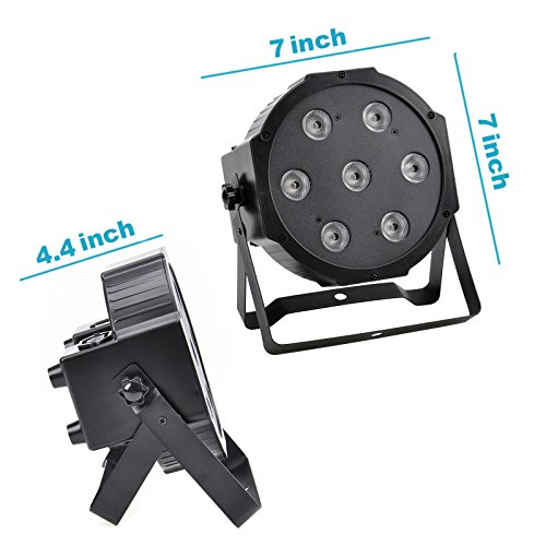 GBGS LED Up Lighting RGBW LED Par Lights 10W x 7 LED DMX 4-in-1 Par Can Stage Lighting Super Bright for Wedding DJ Event Party Show - Thumbnail 7