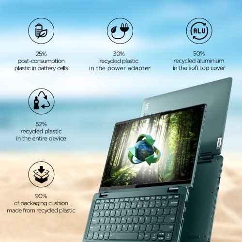 Image of Lenovo Yoga 6 AMD Ryzen 7 5700U 13.3 inch(33.78cm) FHD+ IPS 2in1 (16GB /512GB SSD /Win 11 /Office 2021 /Backlit KB /Fingerprint /Digital Pen /3Yr Warranty /Alexa /3 Month Game Pass /Dark Teal /1.37Kg),82UD0068IN