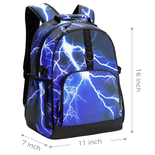 Choco Mocha Lightning Backpack for Boys, Kids Backpack for Boys Ages 4-6, Kindergarten Preschool Bookbag Boy 15 inch, Blue3