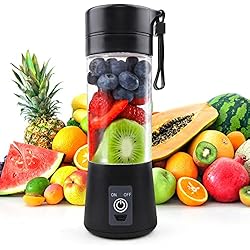 Licuadora Portatil Premier Licuadora Smoothie Maker Exprimidor portátil: 380 ml, Batidora personal con 6 cuchillas de acero inoxidable, portátil, sin BPA, con vaso mezclador USB para batidos y jugos