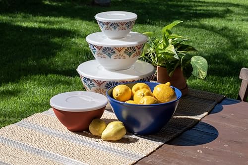Set de 5 Tazones de Melamina con Tapa Hermética Multicolor miniatura 2